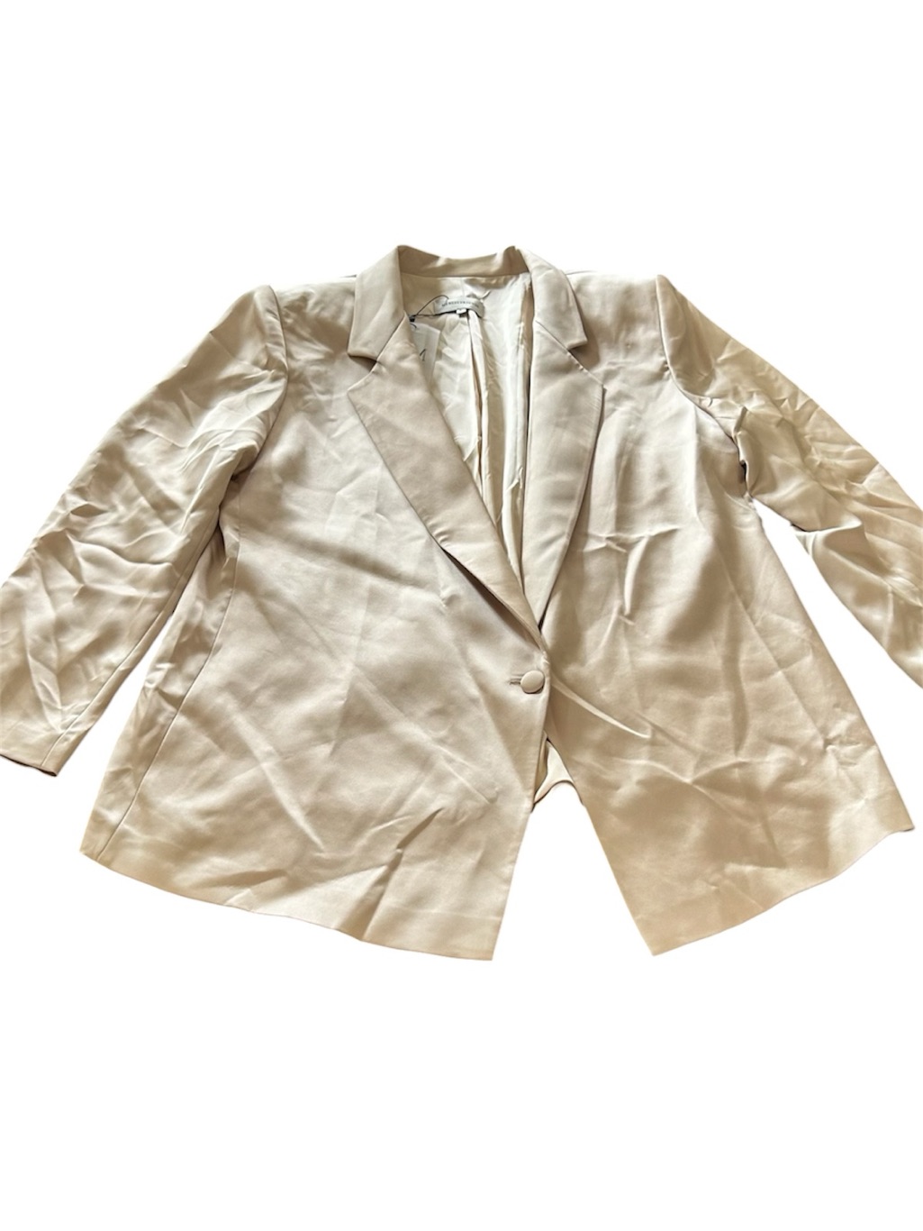 Mybestfriends Nwt Champagne Biege Sunny Jacket One Button Blazer